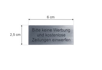 Bitte keine Werbung grün | Graviertes Schild, Einleger, Briefkastenschild