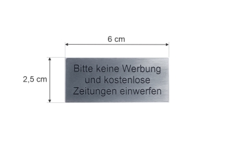 Bitte keine Werbung Carbon Look | Graviertes Schild, Einleger, Briefkastenschild