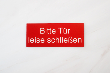 Bitte Tür leise schließen rot | Graviertes Schild, Einleger, Briefkastenschild