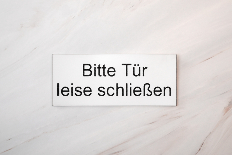 Bitte Tür leise schließen weiß | Graviertes Schild, Einleger, Briefkastenschild